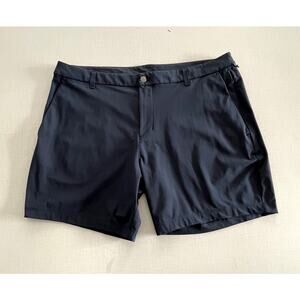 Lululemon Sz 40x8 ABC Flat Front Shorts Blue Stretch Golf Athleisure Travel Gorp